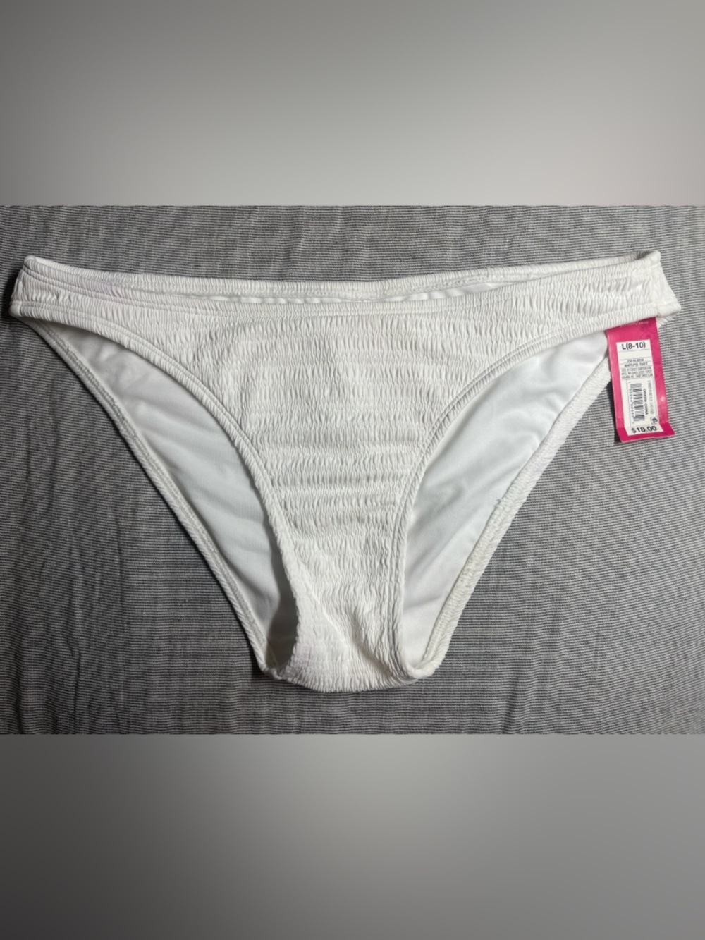 Juniors White Bikini Bottom Large